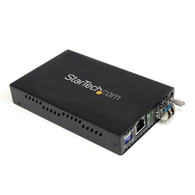 StarTech.com 1000 Mbps Gigabit Single-Mode Copper to Fiber Media Converter - Ethernet (1000Base-T) to LC Fiber Converter (ET1000S40LC2) - Fibre media converter - 1GbE - 1000Base-LX, 1000Base-SX, 1000Base-T - RJ-45 / LC single-mode - up to 40 km - 1310 nm - for P/N: SVA12M2NEUA, SVA12M5NA