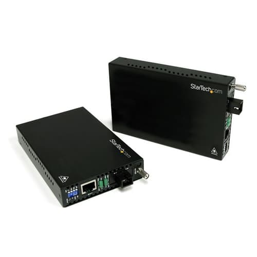 StarTech.com 10/100 Mbps Ethernet Single Mode WDM Fiber Media Converter Kit SC 20km (ET90110WDM2) - Fibre media converter - 100Mb LAN - 10Base-T, 100Base-FX, 100Base-TX - RJ-45 / SC single-mode - up to 20 km - 1310 nm - for P/N: ETCHS2U, SVA12M2NEUA, SVA12M5NA