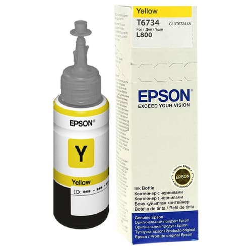 Epson Ink Cartridges, T6734, 6 colour ink bottles, Singlepack, 1 x 70.0 ml Yellow