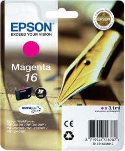 Epson 16 - 3.1 ml - magenta - original - ink cartridge - for WorkForce WF-2010, 2510, 2520, 2530, 2540, 2630, 2650, 2660, 2750, 2760