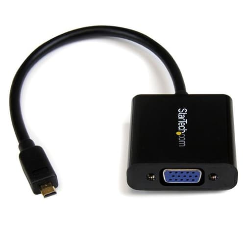 StarTech.com Micro HDMI� to VGA Adapter Converter for Smartphones / Ultrabook / Tablet - 1920x1080 - Micro HDMI Male to VGA Female (MCHD2VGAE2) - Video converter - HDMI - VGA - black