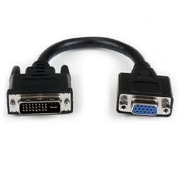 StarTech.com 8in DVI to VGA Cable Adapter - DVI-I Male to VGA Female Dongle Adapter (DVIVGAMF8IN) - VGA adapter - DVI-I (M) to HD-15 (VGA) (F) - 20 cm - thumbscrews - black