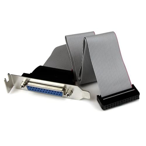 StarTech.com Low Profile 16in Parallel Port Header Cable Adapter w/ Bracket - DB25 to IDC26 Parallel Port Bracket DB-25 (F) to IDC 26 (F) (PLATE25F16LP) - Parallel panel - DB-25 (F) to 26 PIN IDC (F) - 40.64 cm - grey