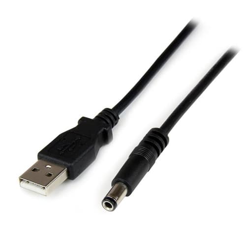 StarTech.com 2m USB to Type N Barrel Cable - USB to 5.5mm 5V DC Power Cable - USB to DC Power - 2 meter (USB2TYPEN2M) - Power cable - USB (power only) (M) to DC jack 5.5 x 2.5 mm (M) - 2 m - molded - black