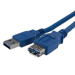 StarTech.com 1m Blue SuperSpeed USB 3.0 Extension Cable A to A - Male to Female USB 3 Extension Cable Cord 1 m (USB3SEXT1M) - USB extension cable - USB Type A (M) to USB Type A (F) - USB 3.0 - 1 m - black - for P/N: 2SD4FCRU3, CFASTRWU3, HB30A4AIB, HB30C4AIB, HB31C4AB, MSDREADU3CA, USB3SAA3MBK