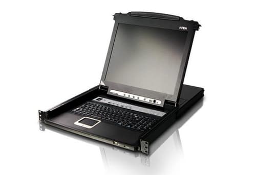 ATEN Slideaway CL5716N - KVM console with KVM switch - 16 ports - PS/2, USB - 19" - rack-mountable - 1280 x 1024 @ 75 Hz - 1U
