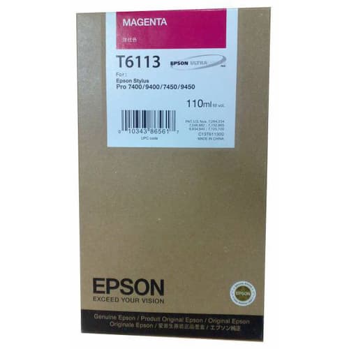 Epson Ink Cartridges, T611300, Singlepack, 1 x 110.0 ml Magenta — view 1