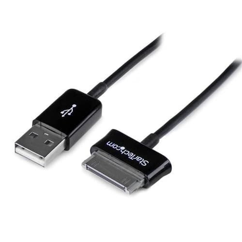 StarTech.com 3m Dock Connector to USB Cable for Samsung Galaxy Tab - Charging / data cable - Samsung 30-pin Dock Connector male to USB male - 3 m - shielded - black - for Samsung Galaxy Tab, Tab WiFi