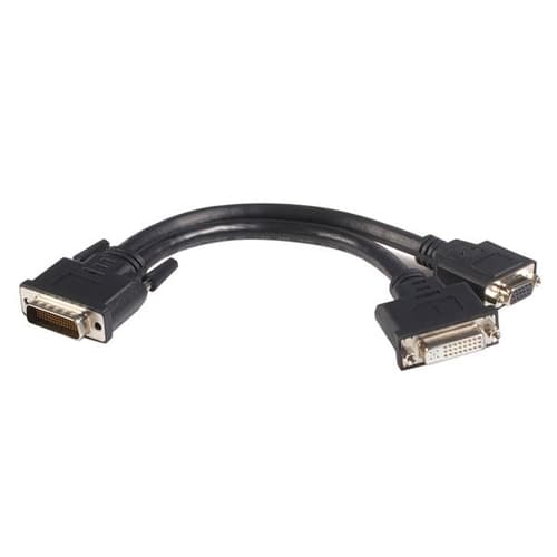 StarTech.com DMS 59 Splitter Cable - 8in - DMS 59 to 1 x DVI / 1 x VGA - Y Cable - DMS 59 to VGA - Monitor Splitter Cable - DMS 59 Cable (DMSDVIVGA1) - Display cable - dual link - DMS-59 (M) to HD-15 (VGA), DVI-I (F) - 20 cm - black — image 1