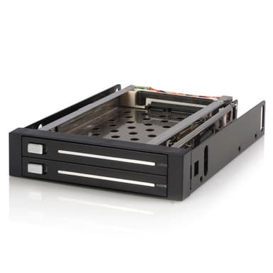 StarTech.com 2 Drive 2.5in Trayless Hot Swap SATA Mobile Rack Backplane - Dual Drive SATA Mobile Rack Enclosure for 3.5 HDD (HSB220SAT25B) - Storage bay adapter - black