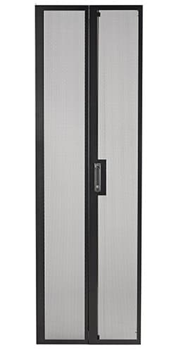 APC NetShelter SV Perforated Split Rear Doors - Rack door - rear - black - 42U - for P/N: NBPD0160A, NBWL0355A, SMX3000HV-BR, SRT1000RMXLI, SRT1000RMXLI-NC, SRT1500RMXLA-NC