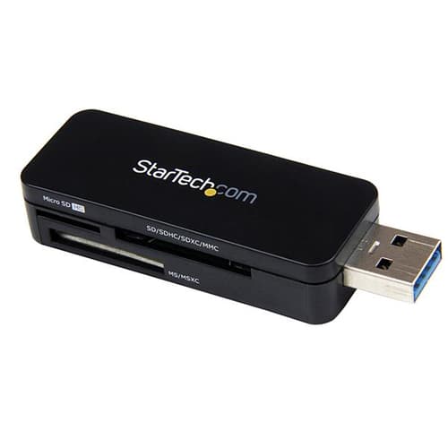 StarTech.com USB 3.0 Multimedia Memory Card Reader - Portable SDHC MicroSD Card Reader - External USB Flash Card Reader (FCREADMICRO3) - Card reader (Multi-Format) - USB 3.0