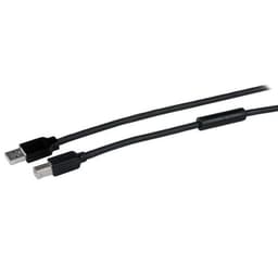 StarTech.com 15m / 50 ft Active USB 2.0 A to B Cable - Long 15 m USB Cable - 50 ft USB Printer Cable - 1x USB A (M), 1x USB B (M) - Black (USB2HAB50AC) - USB cable - USB Type B (M) to USB (M) - USB 2.0 - 15 m - active - black - for P/N: ICUSB232D