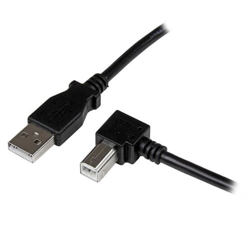 StarTech.com 3m USB 2.0 A to Right Angle B Cable Cord - 3 m USB Printer Cable - Right Angle USB B Cable - 1x USB A (M), 1x USB B (M) (USBAB3MR) - USB cable - USB Type B (M) to USB (M) - USB 2.0 - 3 m - 90� connector - black