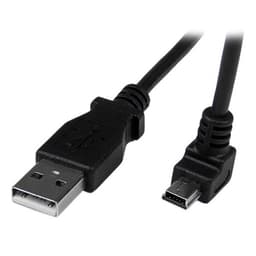StarTech.com Down Angle Mini USB Cable - 2m - Black - USB A to Mini USB B - USB to Mini USB Cable - Mini USB Charger - USB A to Mini B (USBAMB2MD) - USB cable - USB (M) to mini-USB Type B (M) - USB 2.0 - 2 m - 90� connector, molded - black