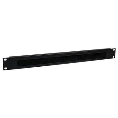 StarTech.com 1U High-density Brush Strip Cable Management Panel - Sturdy Steel Horizontal Data Centre Cable Management Panel (CMBRUSH1U) - Rack cable management panel - black - 1U - 19" - for P/N: RACK-18U-20-WALL-OA, RACK-21U-20-WALL-OA, RACK-24U-20-WALL-OA, RK12OD2, RK3236BKF
