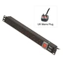 1U 4 WAY UK PDU 1X13A TO 4X3 PIN thumbnail 1