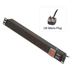 1U 4 WAY UK PDU 1X13A TO 4X3 PIN