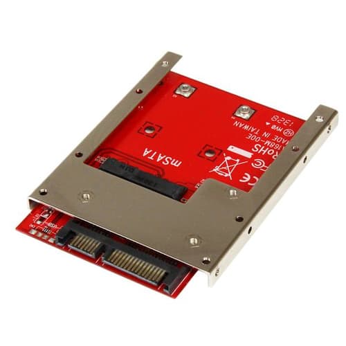 StarTech.com mSATA SSD to 2.5in SATA Adapter Converter - mSATA to SATA Adapter for 2.5in bay with Open Frame Bracket and 7mm Drive Height (SAT32MSAT257) - Storage controller - 1 Channel - SATA 6Gb/s - SATA 6Gb/s - for P/N: BRACKET125PT, BRACKET125PTP, SATERASER4, SDOCK1EU3P2, SDOCK4U313, USB31C2SAT3