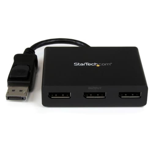 StarTech.com 3-Port Multi Monitor Adapter, DisplayPort 1.2 MST Hub, Dual 4K 30Hz & 1x 1080p, Video Splitter for Extended Desktop Mode on Windows PCs Only, DP to 3x DP Monitors MST Hub - Multi Stream Transport (MSTDP123DP) - Video splitter - desktop - AC 100/230 V - for P/N: SV231DPU34K, SVA5N3NEUA