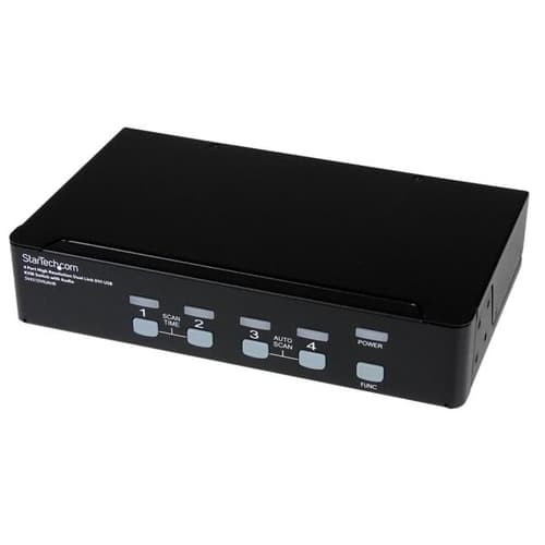 StarTech.com 4 Port High Resolution USB DVI Dual Link KVM Switch with Audio and USB 2.0 Hub (SV431DVIUAHR) - KVM / audio / USB switch - 4 x KVM / audio / USB - 1 local user - desktop - for P/N: DVID4N1USB10, DVID4N1USB15, DVID4N1USB6, SVA5N3NEUA, USBDVI4N1A10, USBDVI4N1A6