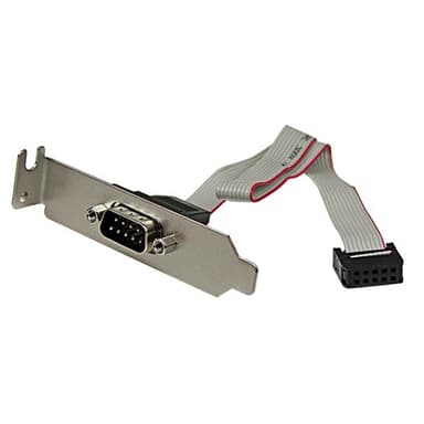 StarTech.com 9 Pin Serial Male to 10 Pin Motherboard Header LP Slot Plate - Serial panel - DB-9 (M) to 10 pin IDC (F) - 9.1 in - gray - PLATE9MLP - Serial panel - DB-9 (M) to 10 PIN IDC (F) - 23 cm - grey