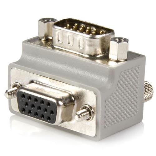StarTech.com Right Angle VGA Adapter - Right Angle VGA to VGA - Male/Female - Type 2 - Male VGA to Female VGA (GC1515MFRA2) - VGA adapter - HD-15 (VGA) (M) to HD-15 (VGA) (F) - 90� connector - grey - for P/N: DP2VGAMM6B, HD2VGAMM6, MXTHQMM10MA, MXTHQMM15A, MXTHQMM15MA, MXTHQMM2MA, MXTHQMM5MA