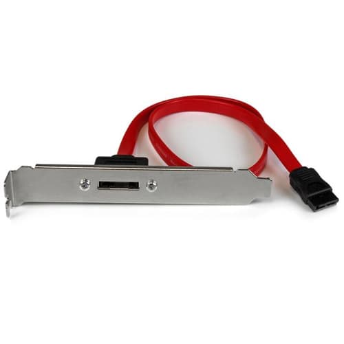 StarTech.com 18in 1 Port SATA to eSATA Plate Adapter - External SATA Plate - 6Gbps eSATA Port - Internal SATA to eSATA Adapter - 18 inch (ESATAPLT18IN) - SATA internal to external panel - Serial ATA 150/300/600 - SATA (F) to eSATA (M) - 45.72 cm - for P/N: S251SMU33EP, SDOCKU313E, SDOCKU33EF