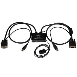 StarTech.com 2 Port USB VGA Cable KVM Switch - USB Powered with Remote Switch - KVM with VGA - Dual Port VGA KVM Switch (SV211USB) - KVM switch - 2 x KVM port(s) - 1 local user - desktop