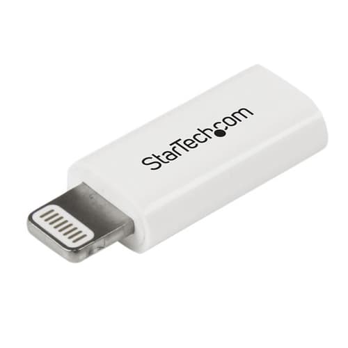 StarTech.com White Apple 8-pin Lightning Connector to Micro USB Adapter for iPhone / iPod / iPad - Apple Lightning to Micro USB Adapter (USBUBLTADPW) - Lightning adapter - Lightning male to Micro-USB Type B female - white