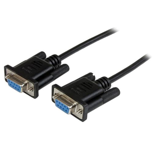 StarTech.com 1m Black DB9 RS232 Serial Null Modem Cable F/F - DB9 Female to Female - 9 pin RS232 Null Modem Cable - 1 meter, Black - Null modem cable - DB-9 (F) to DB-9 (F) - 1 m - molded, thumbscrews - black - for P/N: PCI2S5502, PEX4S953, PEX4S953LP