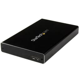 StarTech.com 2.5" IDE Hard Drive Enclosure - Supports UASP - Aluminum - IDE and SATA - USB 3.0 HDD Enclosure - External Drive (UNI251BMU33) - Storage enclosure - 2.5" - ATA-133 / SATA 6Gb/s - USB 3.0 - black - for P/N: HB30A3A1CFB, HB30A3A1CSFS, HB30A3A1CST, HB30AM4AB, PEXUSB3S3GE, USB3VDOCK4DP