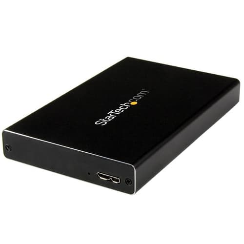 StarTech.com 2.5" IDE Hard Drive Enclosure - Supports UASP - Aluminum - IDE and SATA - USB 3.0 HDD Enclosure - External Drive (UNI251BMU33) - Storage enclosure - 2.5" - ATA-133 / SATA 6Gb/s - USB 3.0 - black - for P/N: HB30A3A1CFB, HB30A3A1CSFS, HB30A3A1CST, HB30AM4AB, PEXUSB3S3GE, USB3VDOCK4DP
