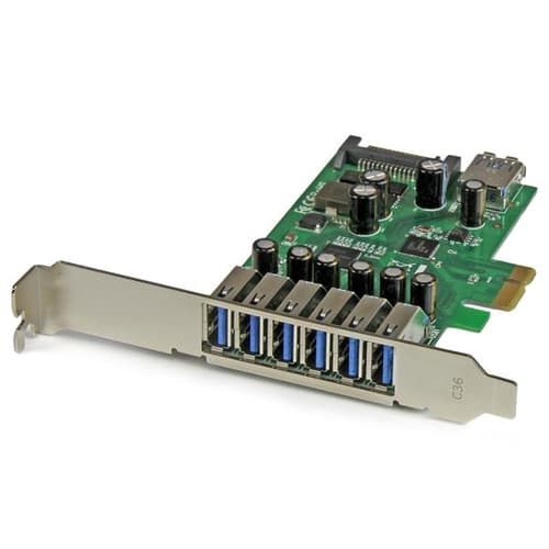StarTech.com 7 Port PCI Express USB 3.0 Card - Standard & Low-Profile - SATA Power - UASP Support - 1 Internal & 6 External USB 3.0 Ports (PEXUSB3S7) - USB adapter - PCIe 2.0 - USB, USB 2.0, USB 3.0 - for P/N: ST1030USBM, ST7300USBME