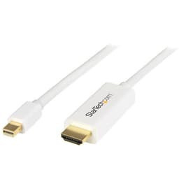 StarTech.com Mini DisplayPort to HDMI Converter Cable - 6 ft (2m) - mDP to HDMI Adapter with Built-in Cable - (M / M) Ultra HD 4K (MDP2HDMM2MW) - Adapter cable - Mini DisplayPort male to HDMI male - 2 m - white - 4K support