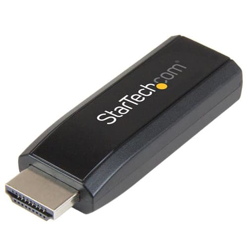 StarTech.com HDMI to VGA Adapter - Aux Audio Output - Compact - 1920x1200 - HDMI to VGA (HD2VGAMICRA) - Video converter - HDMI - VGA - black
