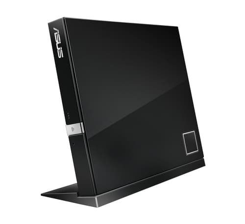 ASUS SBC-06D2X-U - Disk drive - DVD�RW (�R DL) / DVD-RAM / BD-ROM - 6x - USB 2.0 - external - black — view 1