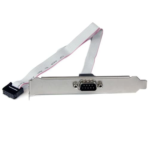 StarTech.com 16in (40cm) 9 Pin Serial Male to 10 Pin Motherboard Header Slot Plate - motherboard Serial Port Adapter (PLATE9M16) - Serial panel - DB-9 (M) to 10 PIN IDC (F) - 41 cm - grey