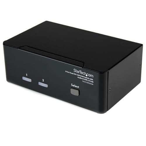 StarTech.com DVI KVM Switch with Audio & USB 2.0 Hub - 2-Port USB KVM Switch - 1920 x 1200 - Dual Monitor KVM Switch (SV231DD2DUA) - KVM / audio / USB switch - 2 x KVM / audio / USB - 1 local user - desktop - for P/N: IM12D1500P, SVA12M2NEUA, SVA12M5NA, USBDVI4N1A10, USBDVI4N1A6