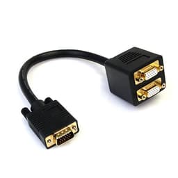 StarTech.com 1 ft. VGA to VGA Splitter Cable - M/F Dual Monitor Video Cable Splitter (VGASPL1VV) - VGA splitter - HD-15 (VGA) (M) to HD-15 (VGA) (F) - 30 cm - black - for P/N: DP2VGAMM6, DP2VGAMM6B, HD2VGAMM6, MXT101MM