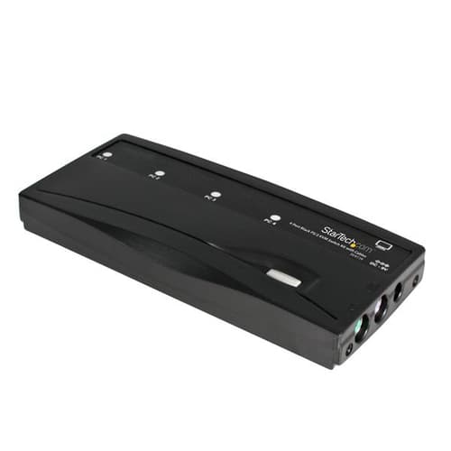 StarTech.com 4 Port Black PS/2 KVM Switch Kit with Cables - 4 Port PS2 KVM Switch - KVM Switch with Cables - VGA KVM Switch (SV411K) - KVM switch - 4 x KVM port(s) - 1 local user - desktop - for P/N: SVECON6