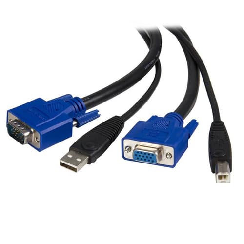 StarTech.com 10 ft 2-in-1 Universal USB KVM Cable - 10ft VGA KVM Cable - 10ft USB KVM Cable - 10ft KVM Switch Cable (SVUSB2N1_10) - Video / USB cable - HD-15 (VGA), USB Type B (M) to USB, HD-15 (VGA) - 3 m - for P/N: RKCOND17HD, SV231USBGB, SV231USBLC, SV431USB, SV431USBAE, SV431USBAEGB, SV431USBDDM