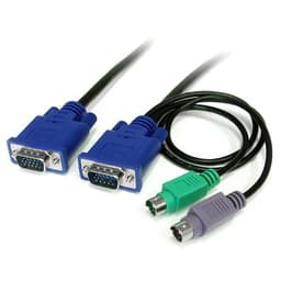StarTech.com 3-in-1 Ultra Thin PS/2 KVM Cable - Keyboard / video / mouse (KVM) cable - PS/2, HD-15 (VGA) (M) to HD-15 (VGA) (M) - 6 ft - SVECON6 - Keyboard / video / mouse (KVM) cable - PS/2, HD-15 (VGA) (M) to HD-15 (VGA) (M) - 1.8 m - molded - for P/N: CABCONS1716I, RACKCONS1908, RACKCONS1916, SV1631DUSBGB, SV831DUSBA, SV831DUSBGB