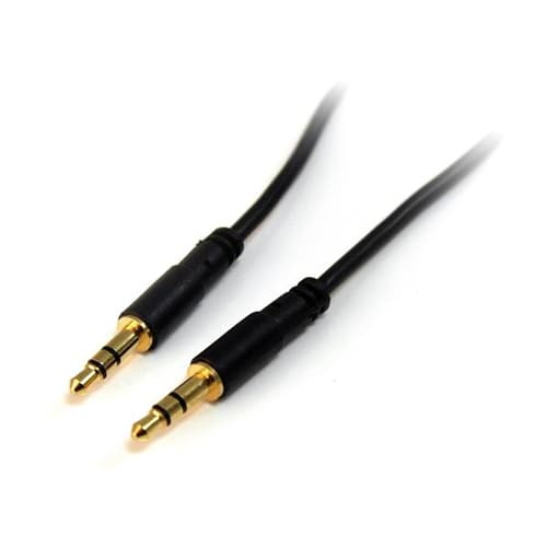 StarTech.com 6 ft Slim 3.5mm Stereo Audio Cable - M/M - 3.5mm Male to Male Audio Cable for your Smartphone, Tablet or MP3 Player (MU6MMS) - Audio cable - mini-phone stereo 3.5 mm male to mini-phone stereo 3.5 mm male - 1.8 m - black - for P/N: KITBXAVHDPEU, KITBXAVHDPNA, KITBXAVHDPUK, KITBXDOCKPEU, KITBXDOCKPNA, KITBXDOCKPUK