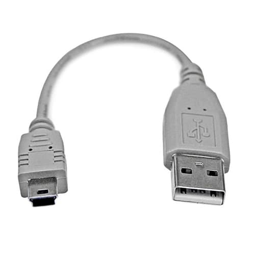 StarTech.com 6 in. USB to Mini USB Cable - USB 2.0 A to Mini B - Gray - Mini USB Cable (USB2HABM6IN) - USB cable - USB (M) to mini-USB Type B (M) - USB 2.0 - 15 cm - grey - for P/N: USB2002EXT2, USBEXTAA10BK, USBEXTAA3BK, USBEXTAA6BK, USBPLATE4