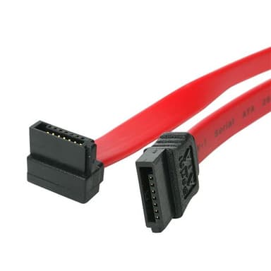 StarTech.com 12in SATA to Right Angle SATA Serial ATA Cable - SATA cable - Serial ATA 150/300/600 - SATA (R) to SATA (R) - 30 cm - right-angled connector - red
