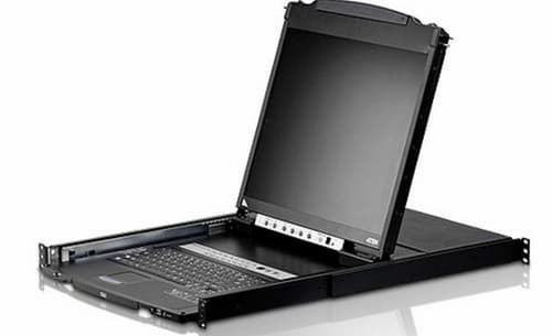 ATEN Slideaway CL5808N - KVM console with KVM switch - 8 ports - PS/2, USB - 19" - rack-mountable - 1280 x 1024 @ 75 Hz - 1U