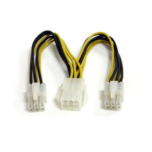 StarTech.com 6in PCI Express Power Splitter Cable - Power splitter - 6 pin PCIe power (M) to 6 pin PCIe power (F) - 5.9 in - yellow - PCIEXSPLIT6 - Power splitter - 6 pin PCIe power (M) to 6 pin PCIe power (F) - 15 cm - yellow