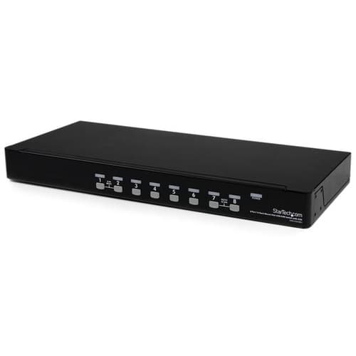 StarTech.com 8-Port USB KVM Swith with OSD - TAA Compliant - 1U Rack Mountable VGA KVM Switch (SV831DUSBU) - KVM switch - 8 x KVM port(s) - 1 local user - desktop - for P/N: RK3236BKF, RKCONS1701, RKCONS17HD, RKCONS1901, RKCONS1908K, RKCONS1916K, RKQMCAB12V2