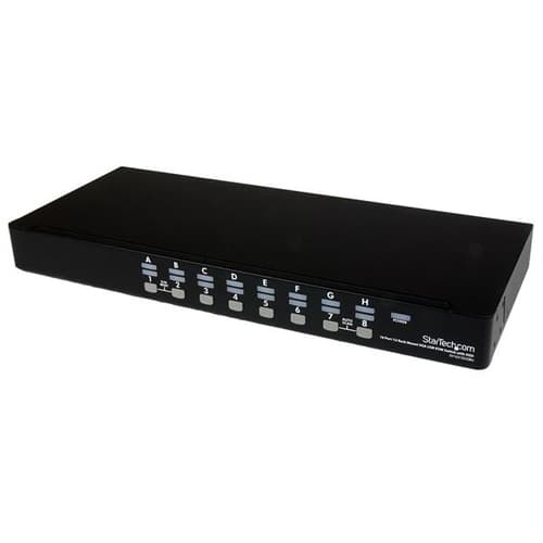 StarTech.com 16 Port Rackmount USB KVM Switch Kit with OSD and Cables - 1U (SV1631DUSBUK) - KVM switch - 16 x KVM port(s) - 1 local user - desktop - for P/N: RK2537BKM, RK3236BKF, RK4236BKB, RK4242BK24, RK4242BK30, RKCONS1701, RKCONS17HD — view 1